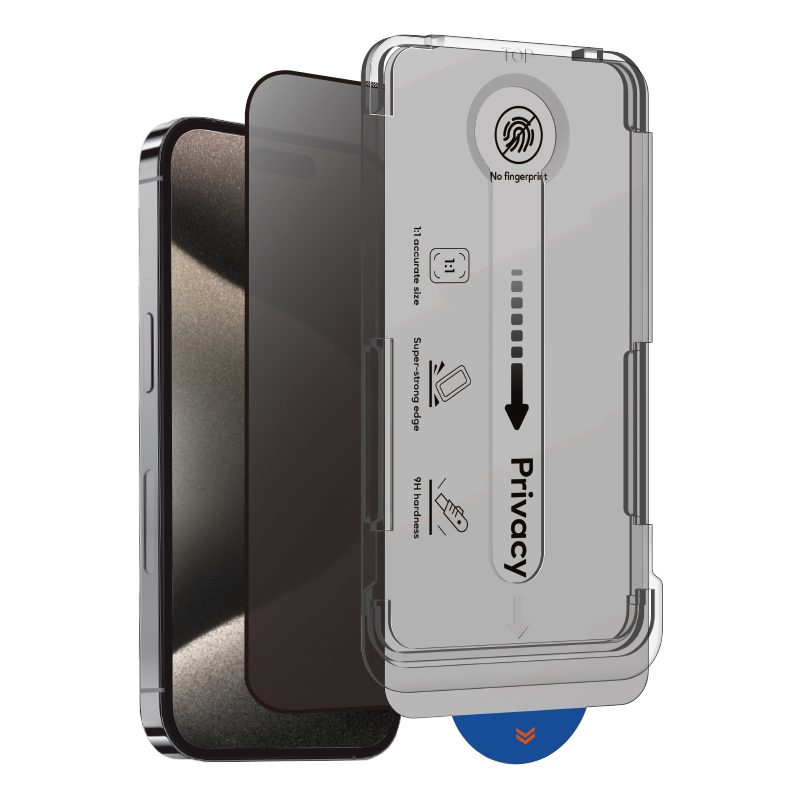 Dual screen protector for iPhones (3D) with Privacy mounting bracket