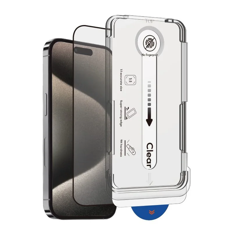 Dual screen protector for iPhones (3D) with transparent mounting base