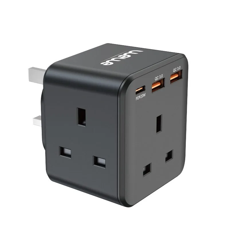 20W 3-Port Wall Charger - Black